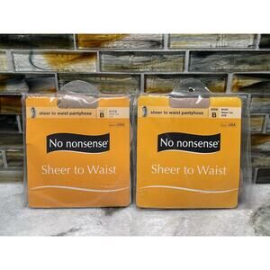Two Packs Vintage No Nonsense Sheer to Waist Sheer Toe Pantyhose Nude Size B New
